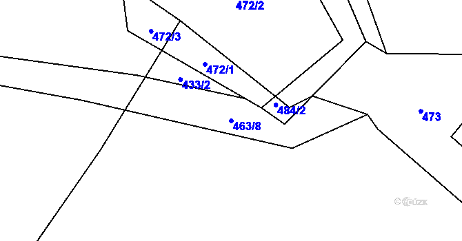 Parcela st. 463/8 v KÚ Stachy, Katastrální mapa