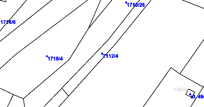 Parcela st. 2112/4 v KÚ Stachy, Katastrální mapa