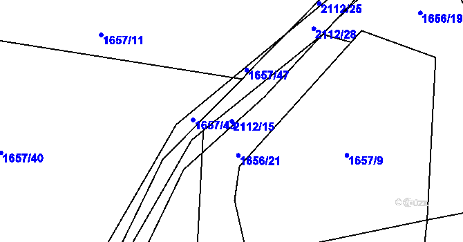 Parcela st. 2112/15 v KÚ Stachy, Katastrální mapa