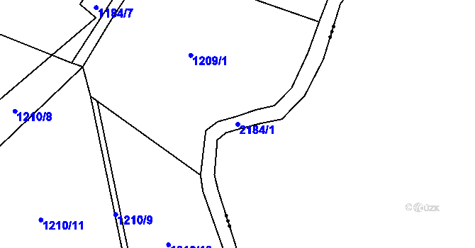 Parcela st. 2184/1 v KÚ Stachy, Katastrální mapa