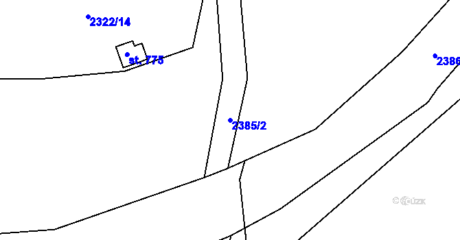 Parcela st. 2385/2 v KÚ Stachy, Katastrální mapa
