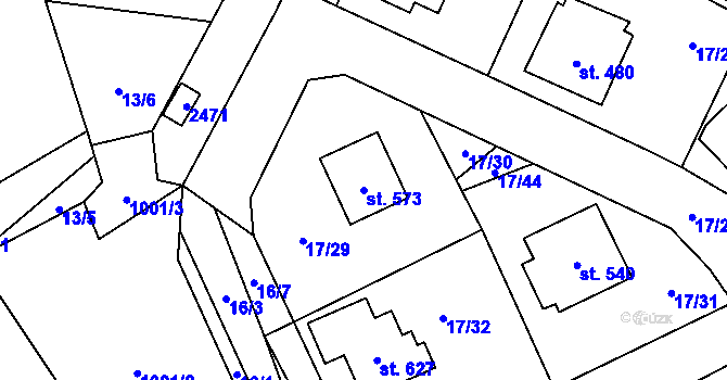 Parcela st. 573 v KÚ Stachy, Katastrální mapa