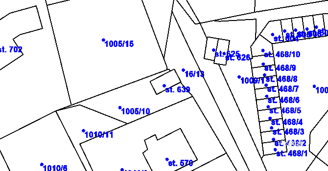 Parcela st. 639 v KÚ Stachy, Katastrální mapa
