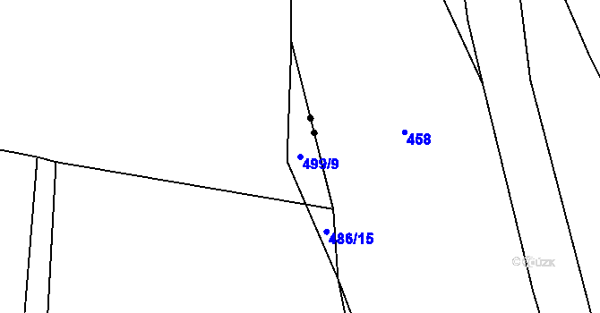 Parcela st. 499/9 v KÚ Stachy, Katastrální mapa