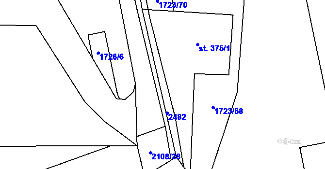 Parcela st. 375/2 v KÚ Stachy, Katastrální mapa