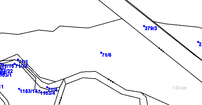 Parcela st. 71/6 v KÚ Stachy, Katastrální mapa