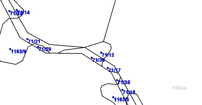 Parcela st. 71/12 v KÚ Stachy, Katastrální mapa