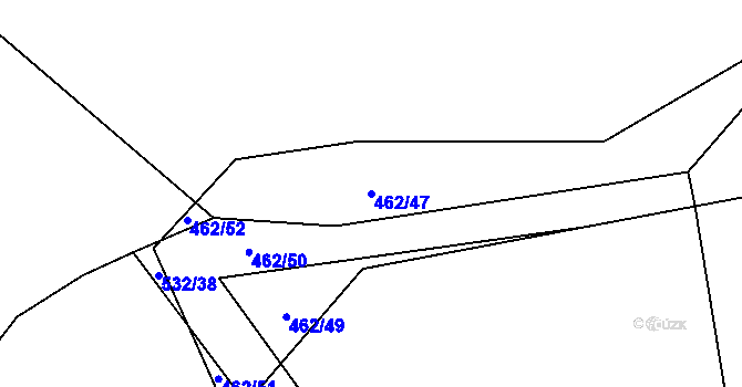 Parcela st. 462/47 v KÚ Stachy, Katastrální mapa