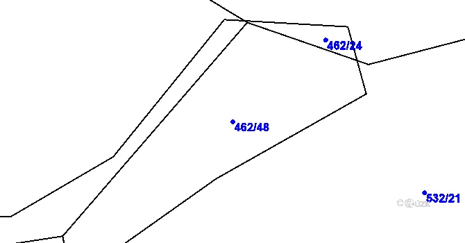 Parcela st. 462/48 v KÚ Stachy, Katastrální mapa