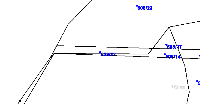 Parcela st. 508/22 v KÚ Stachy, Katastrální mapa
