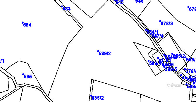Parcela st. 589/2 v KÚ Stachy, Katastrální mapa
