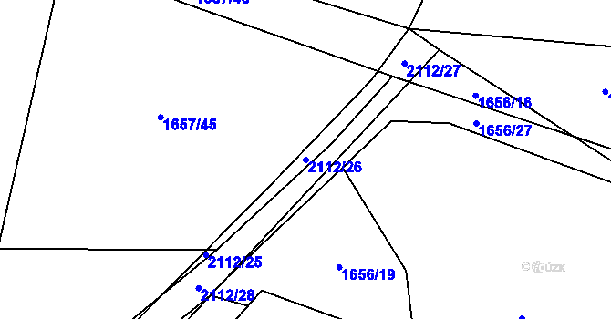 Parcela st. 2112/26 v KÚ Stachy, Katastrální mapa