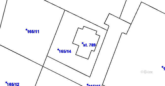 Parcela st. 789 v KÚ Stachy, Katastrální mapa