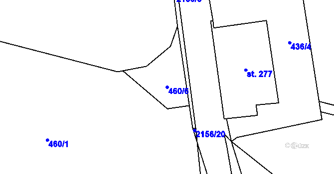 Parcela st. 460/6 v KÚ Stachy, Katastrální mapa