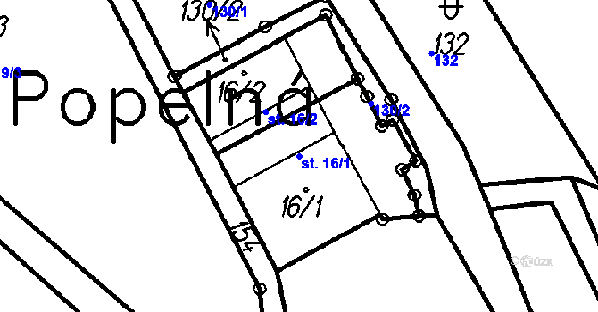 Parcela st. 16/1 v KÚ Studenec u Stach, Katastrální mapa
