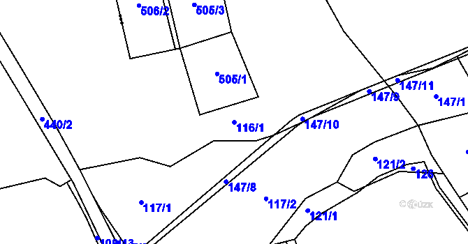 Parcela st. 116 v KÚ Stáj, Katastrální mapa