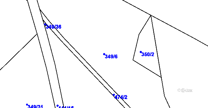 Parcela st. 349/6 v KÚ Stáj, Katastrální mapa