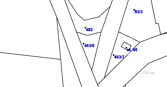 Parcela st. 463/6 v KÚ Stáj, Katastrální mapa