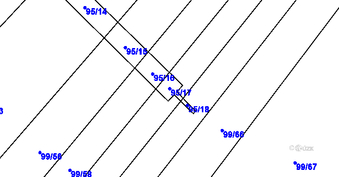 Parcela st. 95/17 v KÚ Stáj, Katastrální mapa