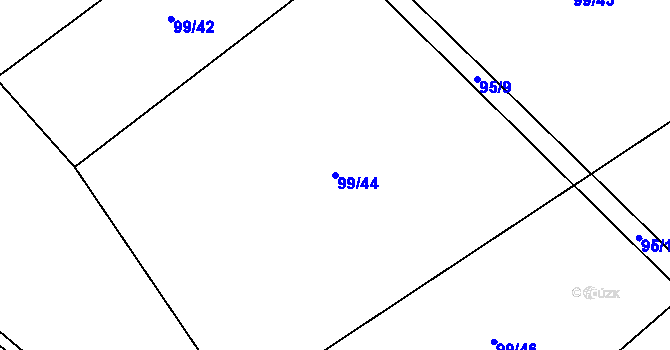 Parcela st. 99/44 v KÚ Stáj, Katastrální mapa