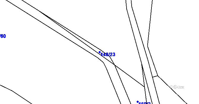 Parcela st. 148/23 v KÚ Stáj, Katastrální mapa
