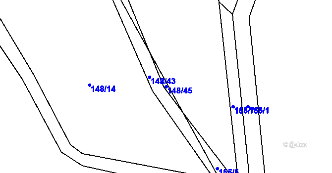 Parcela st. 148/45 v KÚ Stáj, Katastrální mapa
