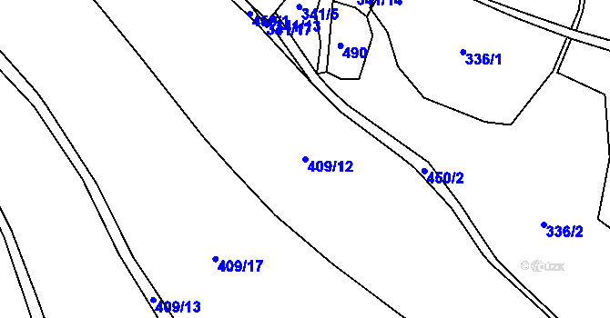 Parcela st. 409/12 v KÚ Stáj, Katastrální mapa