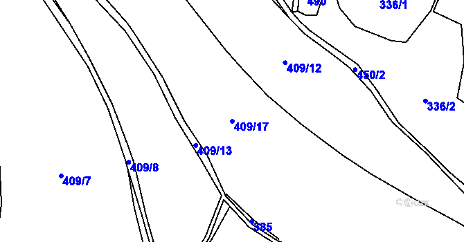 Parcela st. 409/17 v KÚ Stáj, Katastrální mapa