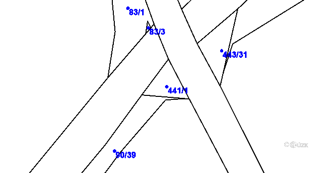 Parcela st. 441/1 v KÚ Stáj, Katastrální mapa