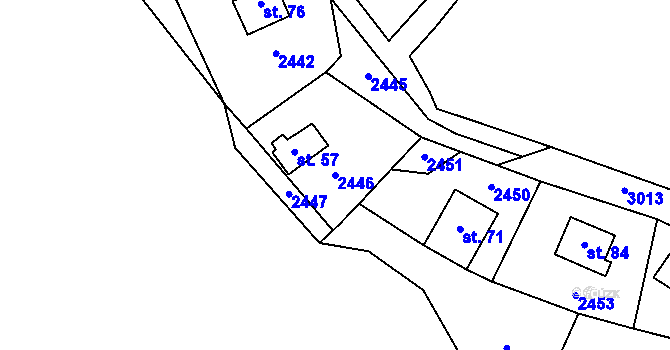 Parcela st. 2446 v KÚ Stálkov, Katastrální mapa