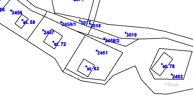 Parcela st. 2461 v KÚ Stálkov, Katastrální mapa