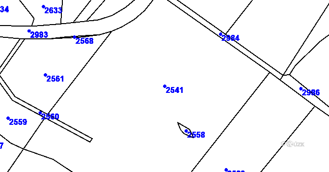 Parcela st. 2541 v KÚ Stálkov, Katastrální mapa