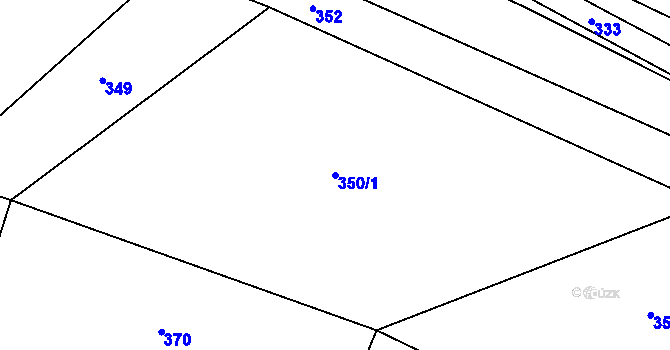 Parcela st. 350/1 v KÚ Stálkov, Katastrální mapa