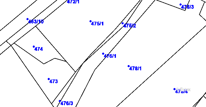 Parcela st. 476/1 v KÚ Stálkov, Katastrální mapa