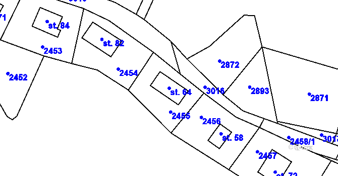 Parcela st. 64 v KÚ Stálkov, Katastrální mapa