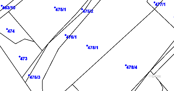 Parcela st. 478/1 v KÚ Stálkov, Katastrální mapa