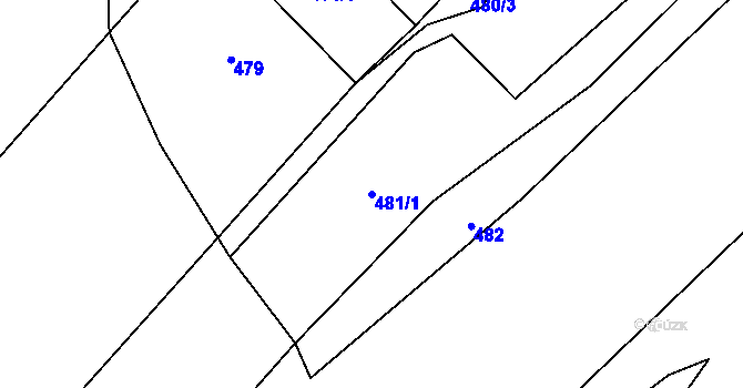 Parcela st. 481/1 v KÚ Stálkov, Katastrální mapa