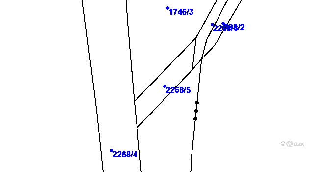Parcela st. 2268/5 v KÚ Stálkov, Katastrální mapa