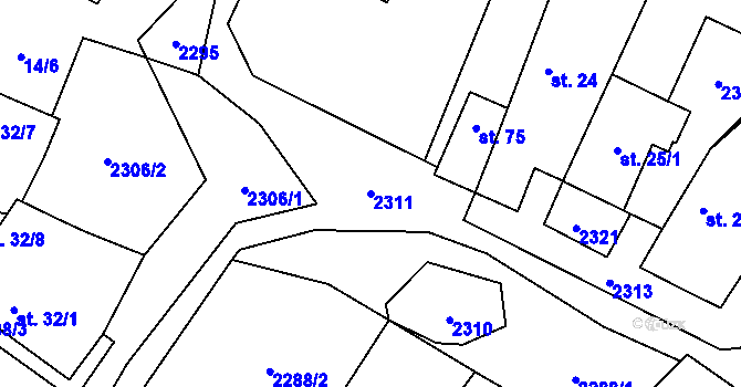 Parcela st. 2311 v KÚ Stálkov, Katastrální mapa