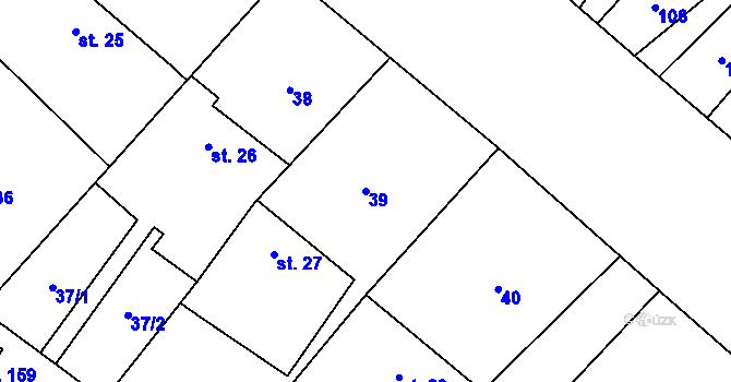 Parcela st. 39 v KÚ Skoky u Staměřic, Katastrální mapa