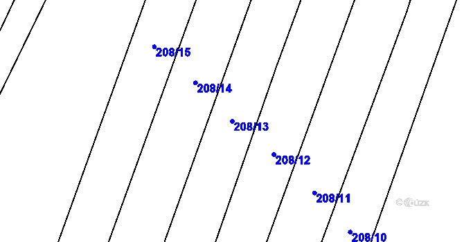 Parcela st. 208/13 v KÚ Skoky u Staměřic, Katastrální mapa