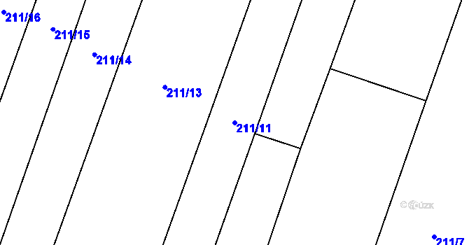 Parcela st. 211/11 v KÚ Skoky u Staměřic, Katastrální mapa