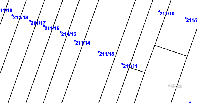Parcela st. 211/13 v KÚ Skoky u Staměřic, Katastrální mapa
