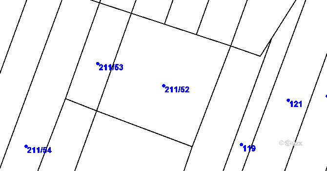 Parcela st. 211/52 v KÚ Skoky u Staměřic, Katastrální mapa
