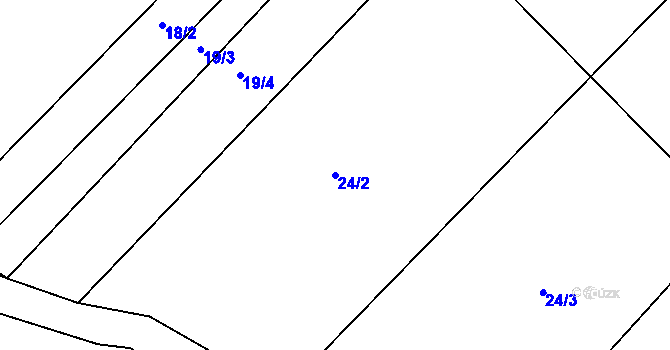 Parcela st. 24/2 v KÚ Skoky u Staměřic, Katastrální mapa