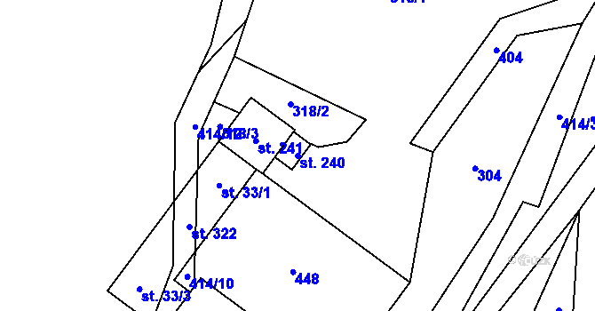 Parcela st. 240 v KÚ Staměřice, Katastrální mapa