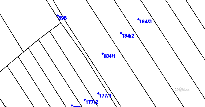 Parcela st. 184/1 v KÚ Staměřice, Katastrální mapa