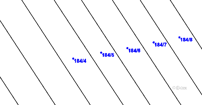 Parcela st. 184/5 v KÚ Staměřice, Katastrální mapa