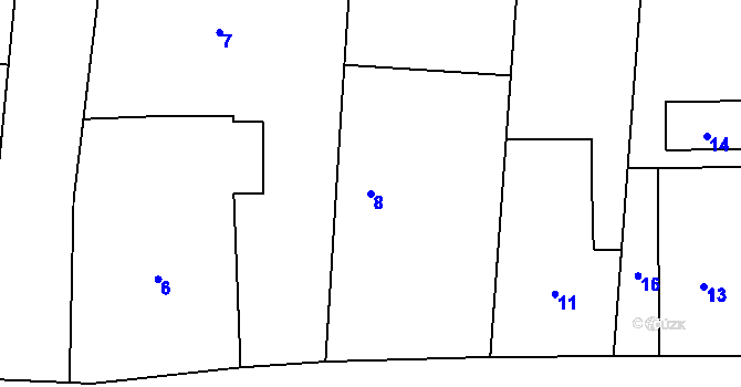 Parcela st. 8 v KÚ Stanislavice, Katastrální mapa