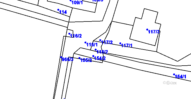 Parcela st. 118/2 v KÚ Stanislavice, Katastrální mapa